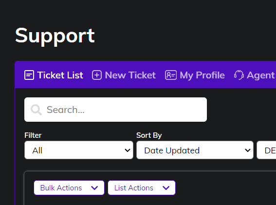 Added ticket support system